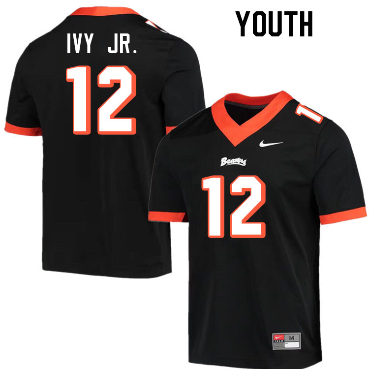 Youth #12 Tyrice Ivy Jr. Oregon State Beavers College Football Jerseys Stitched-Throwback